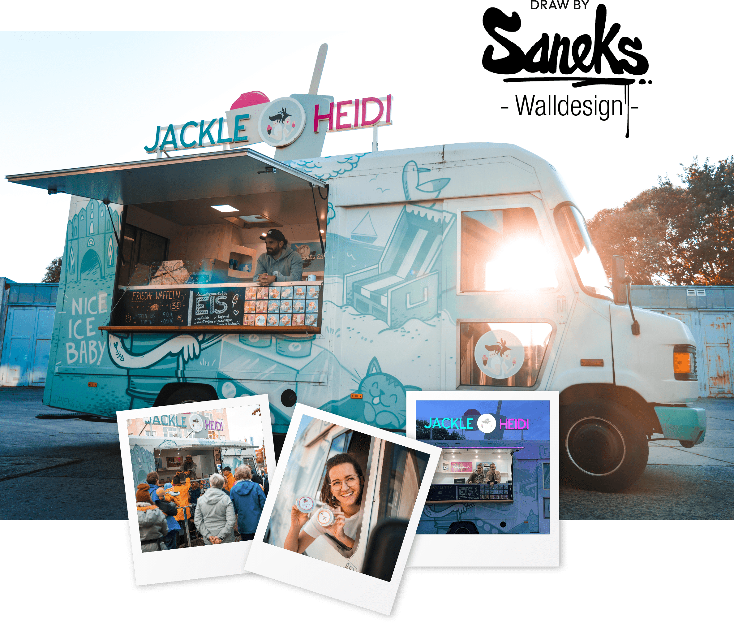 Ice-Truck mit Polaroids