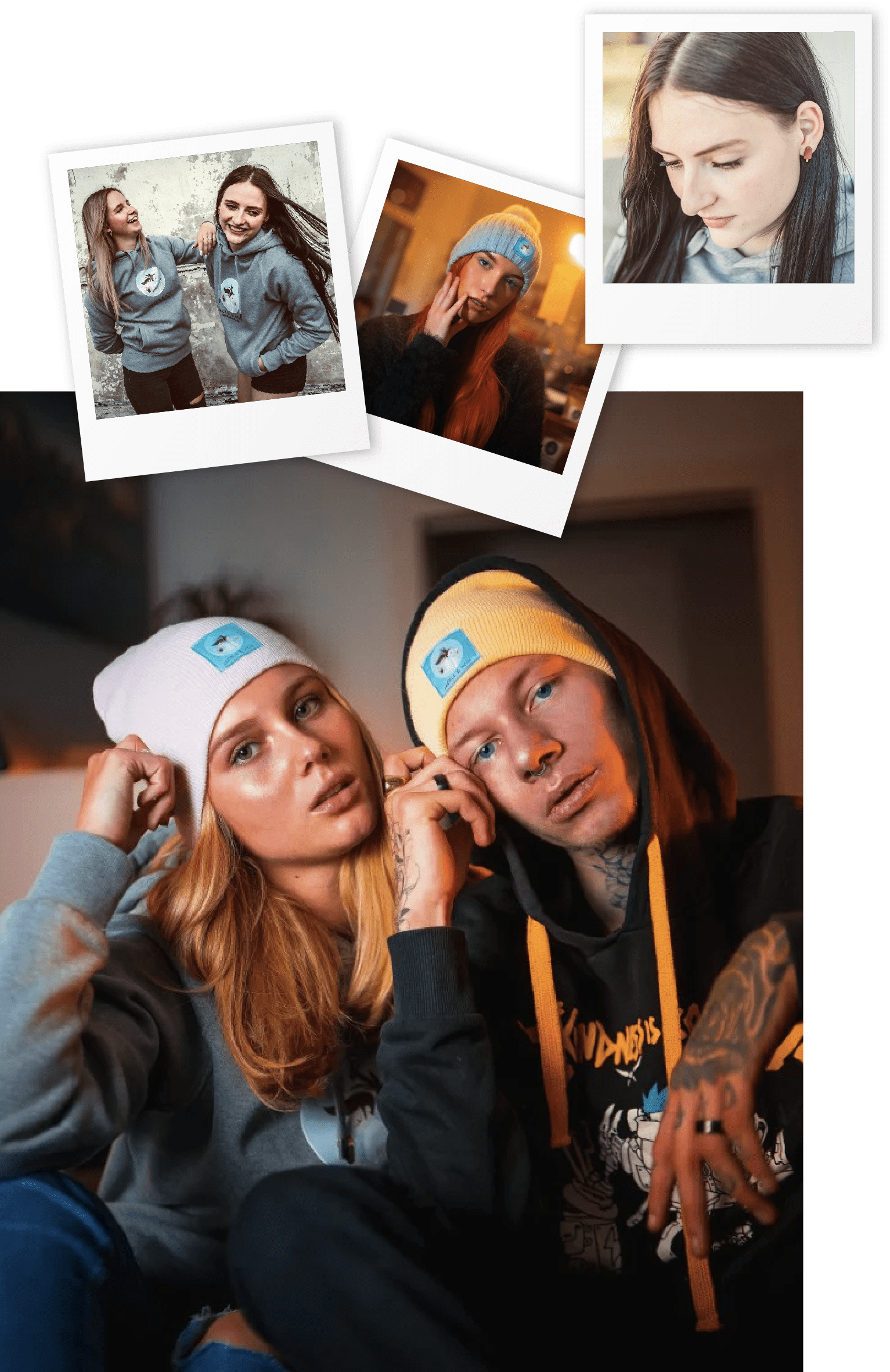 Jackle & Heidi Mütze und Polaroids