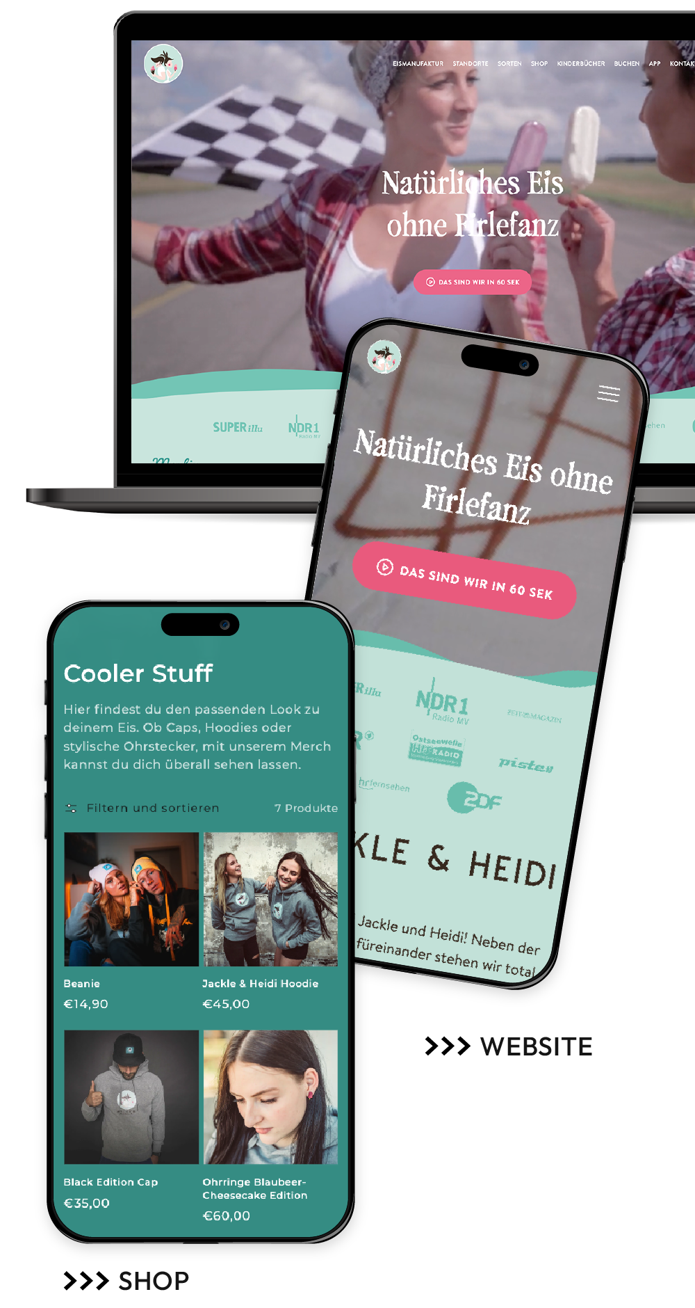 Jackle & Heidi Webdesign mobil